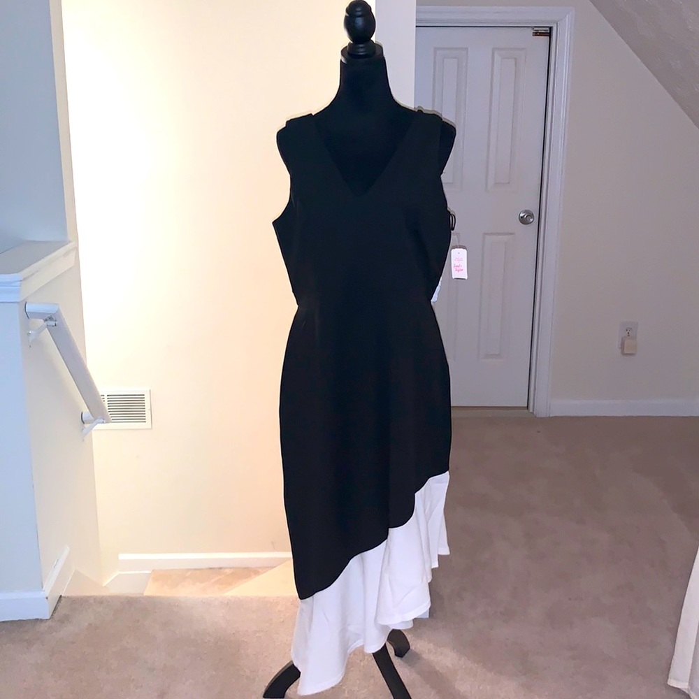 Colorblock Asymetric Sheth Dress